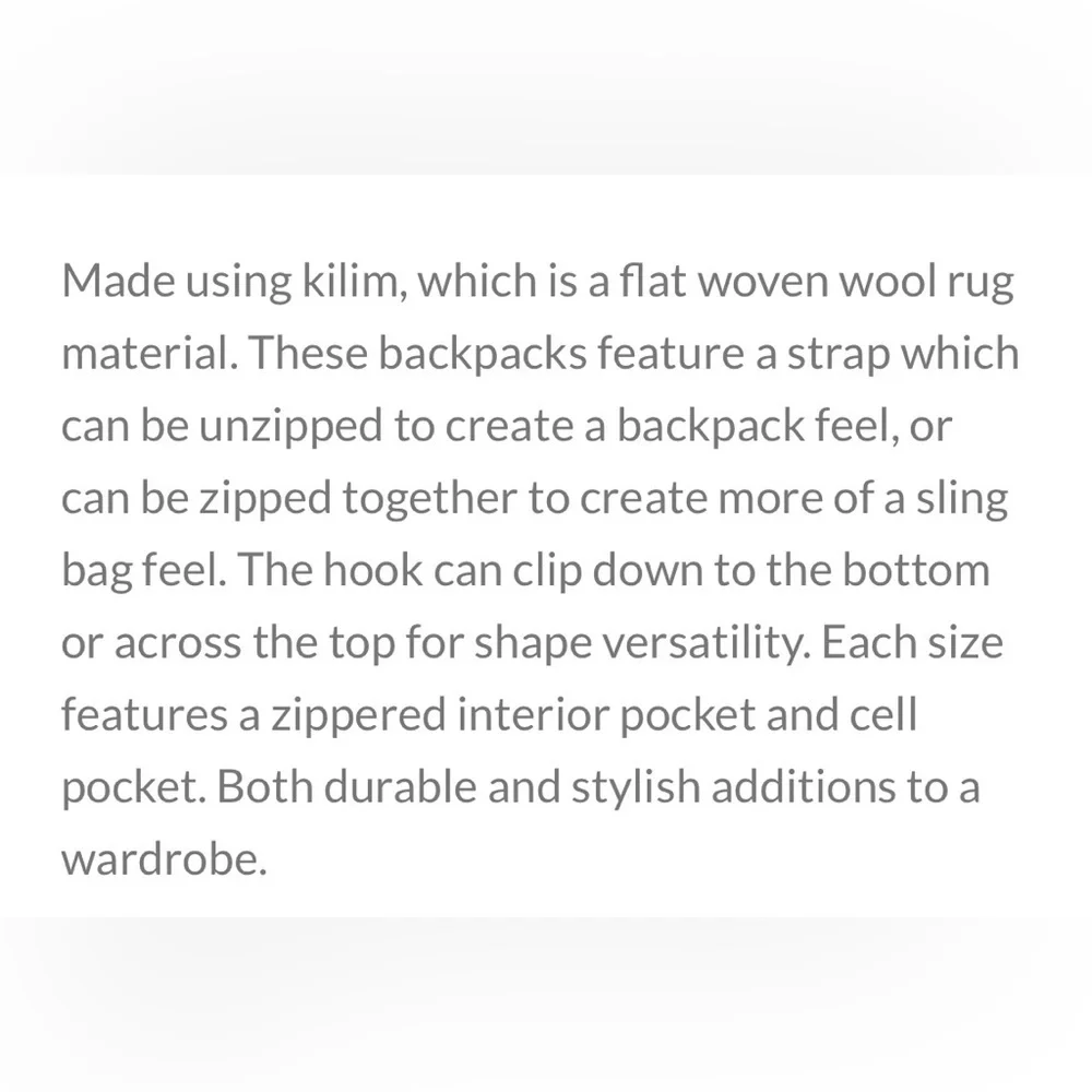 Kilim Black and Tan Tapestry Small Backpack with Black Leather Trim - Picture 14 of 16